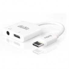 Durata Rockstar Type C to 3.55mm with audio and charging adapter DR-L09