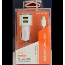 Xssive Duo autolader met iphone kabel 3.4A