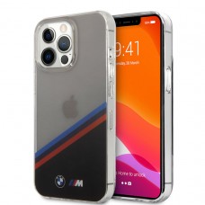 BMW iPhone 13 Pro Max Hardcase Backcover - Diagonal - Tricolor - Transparant