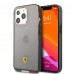 Ferrari iPhone 13 Pro Hardcase Backcover - Italia Flag - Transparent Outline - Zwart