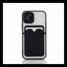 iPhone Zwart TPU Back cover met pasje houder Telefoonhoesje