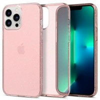 Spigen Liquid Crystal Pink Glitter iPhone 13 Pro Max TPU Backcover Transparant